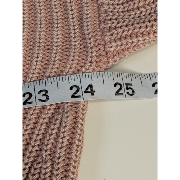 Faherty Womens Sz M Sunwashed Cotton Fisherman Chunk Knit Sweater Mahogany Rose - Picture 8 of 9